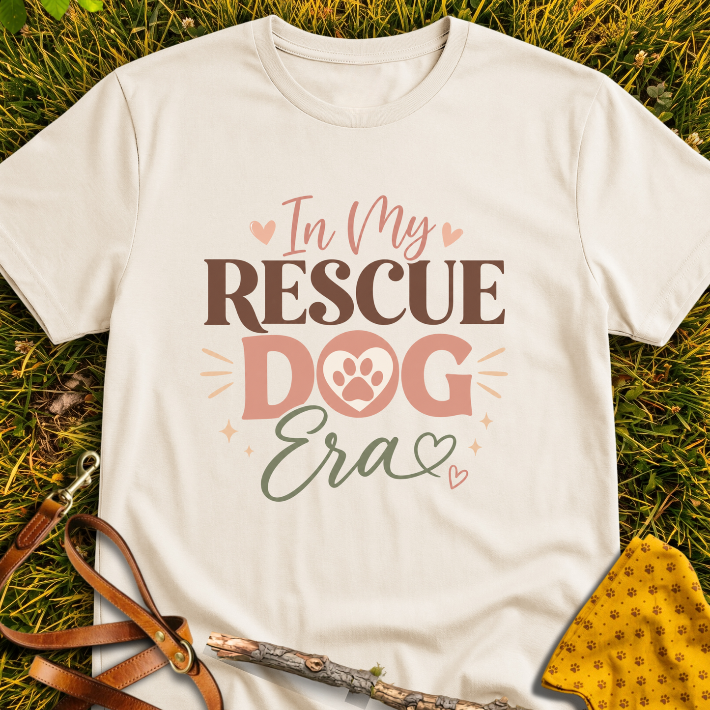 Rescue Era T-shirt T-shirt in Natural - Furever Mode rescue dog tee