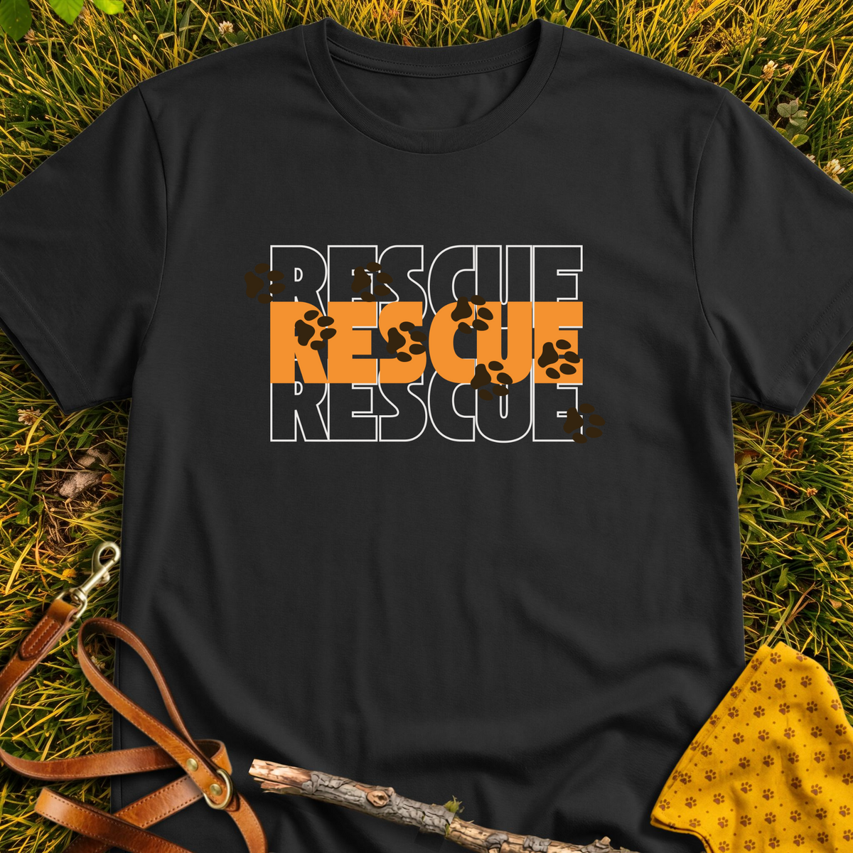 Rescue Imprints T-shirt T-shirt in Black - Furever Mode rescue dog tee