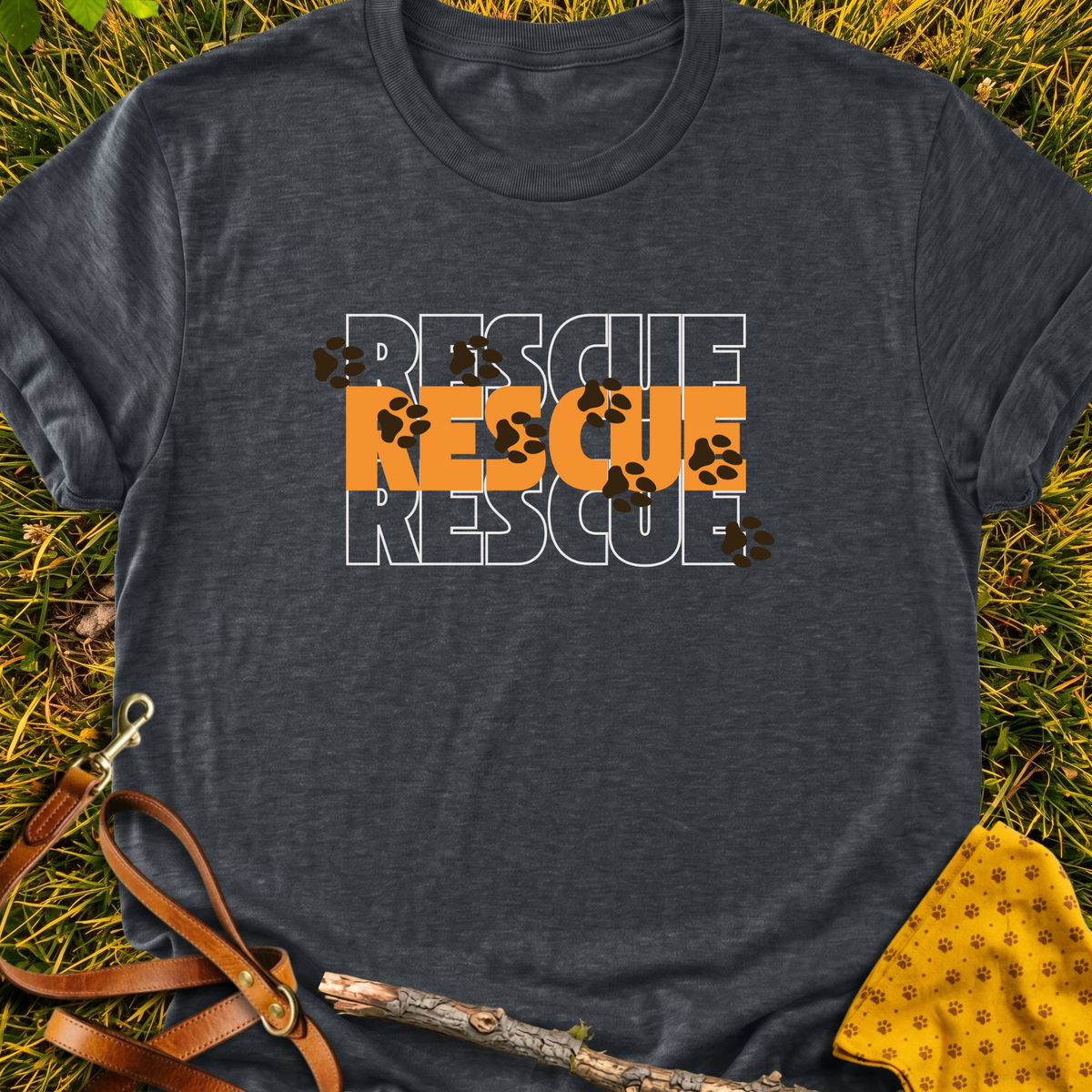 Rescue Imprints T-shirt T-shirt in Dark Heather Grey - Furever Mode rescue dog tee