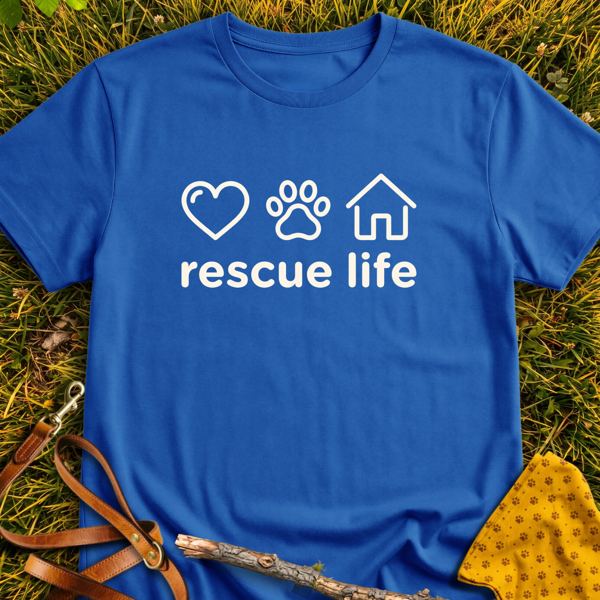 Rescue Life T-shirt T-shirt in Royal - Furever Mode rescue dog tee