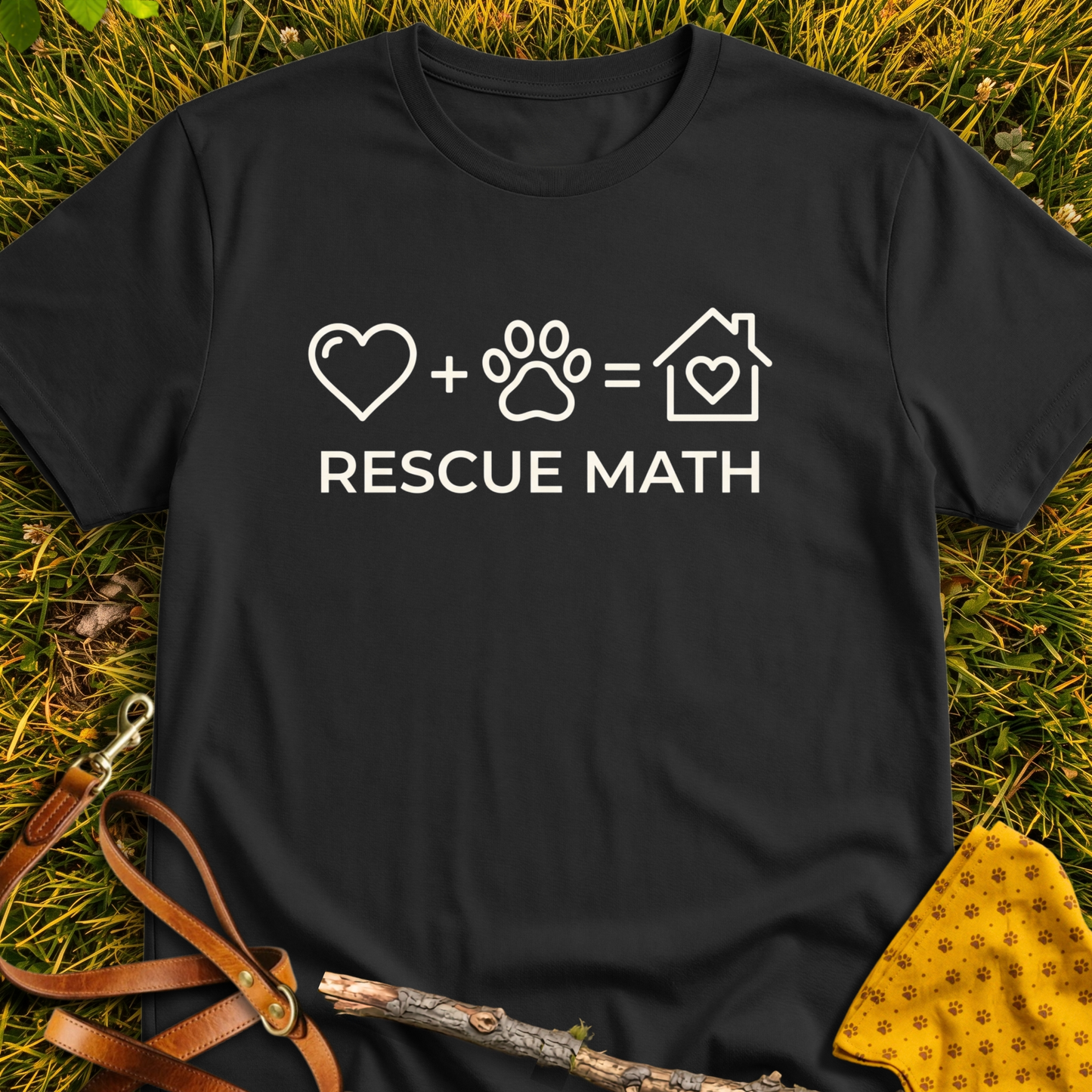 Rescue Math T-shirt T-shirt in Black - Furever Mode rescue dog tee