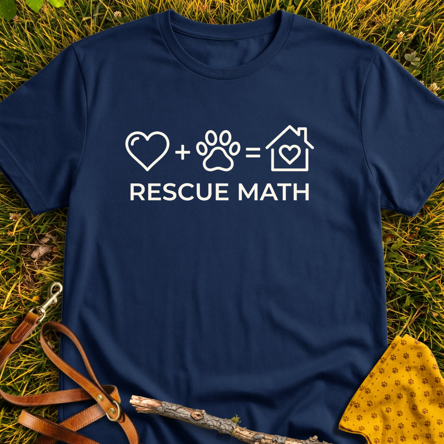 Rescue Math T-shirt T-shirt in Navy - Furever Mode rescue dog tee