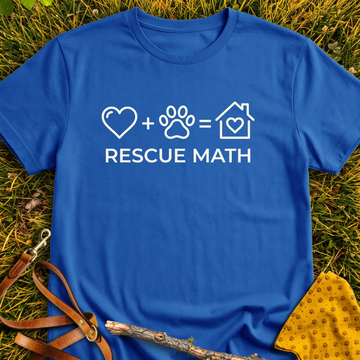 Rescue Math T-shirt T-shirt in Royal - Furever Mode rescue dog tee