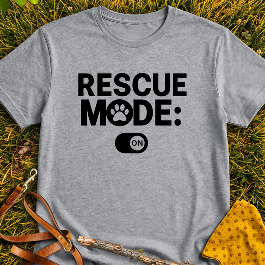 Rescue Mode: ON T-shirt T-shirt in Sport Grey - Furever Mode rescue dog tee