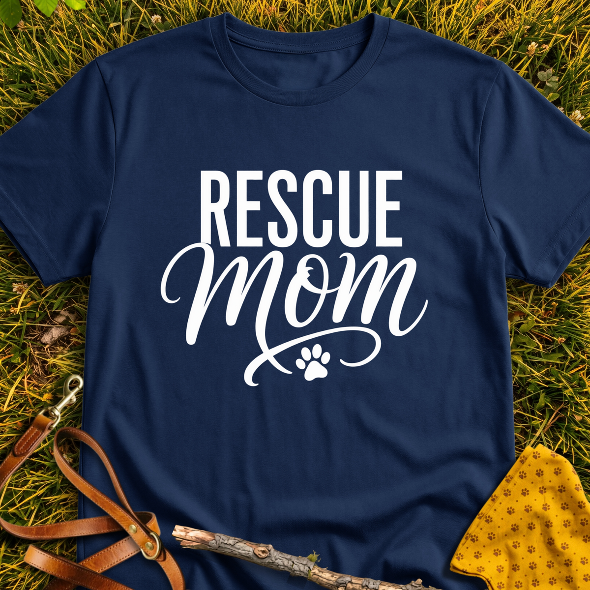 Rescue Mom T-shirt T-shirt in Navy - Furever Mode rescue dog tee