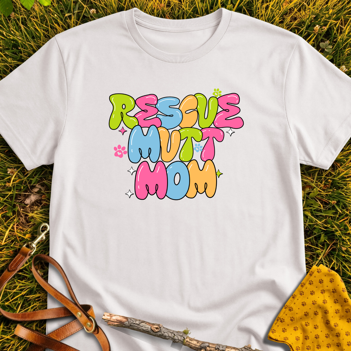 Rescue Mutt Mom T-shirt T-shirt in Ice Grey - Furever Mode rescue dog tee