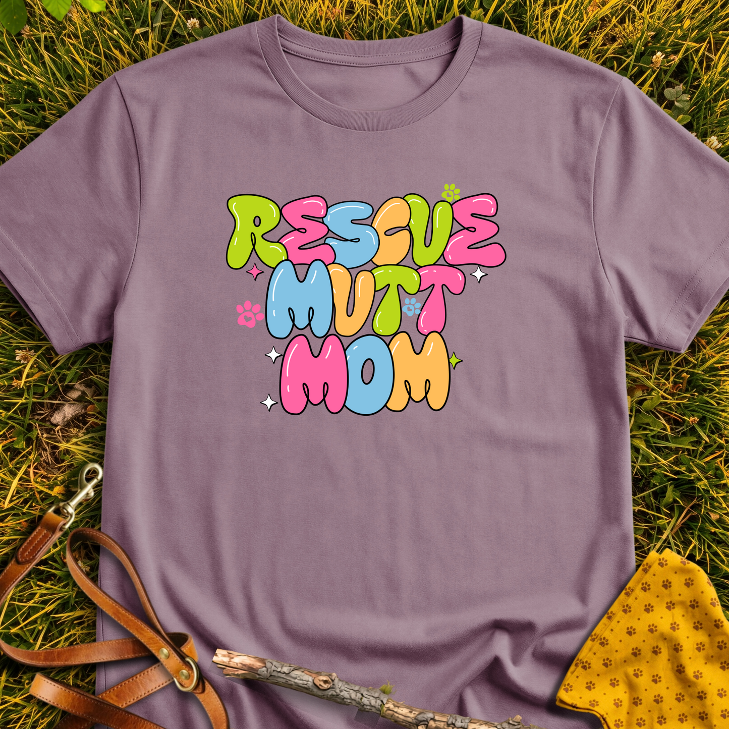 Rescue Mutt Mom T-shirt T-shirt in Paragon - Furever Mode rescue dog tee
