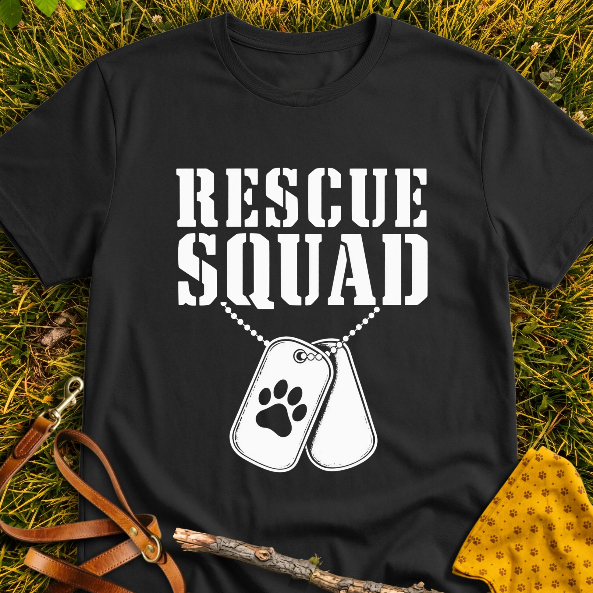 Rescue Squad T-shirt T-shirt in Black - Furever Mode rescue dog tee