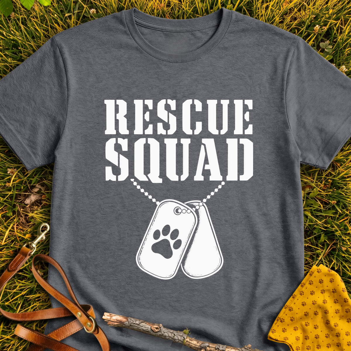 Rescue Squad T-shirt T-shirt in Dark Heather - Furever Mode rescue dog tee
