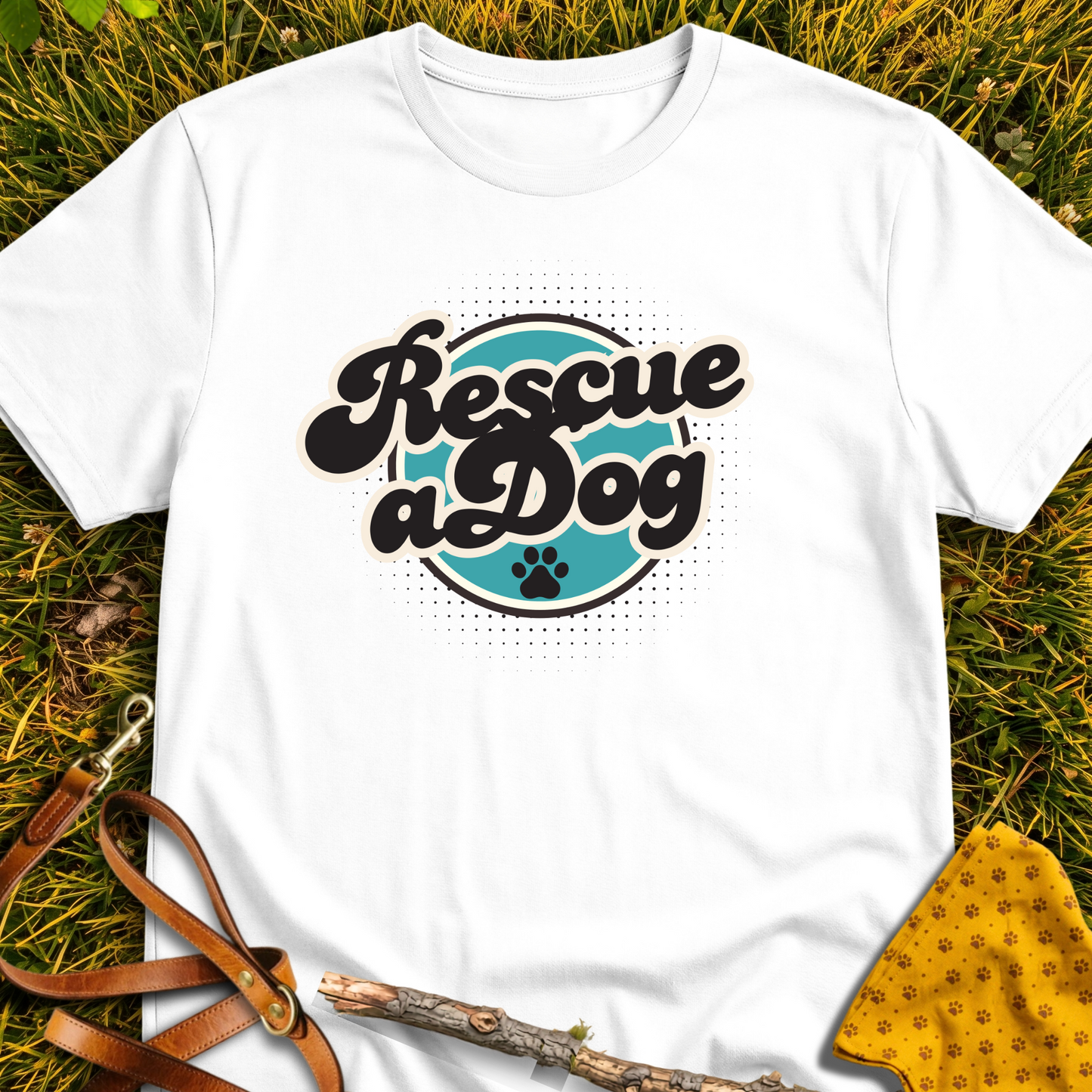 Rescue a Dog T-shirt T-shirt in White - Furever Mode rescue dog tee