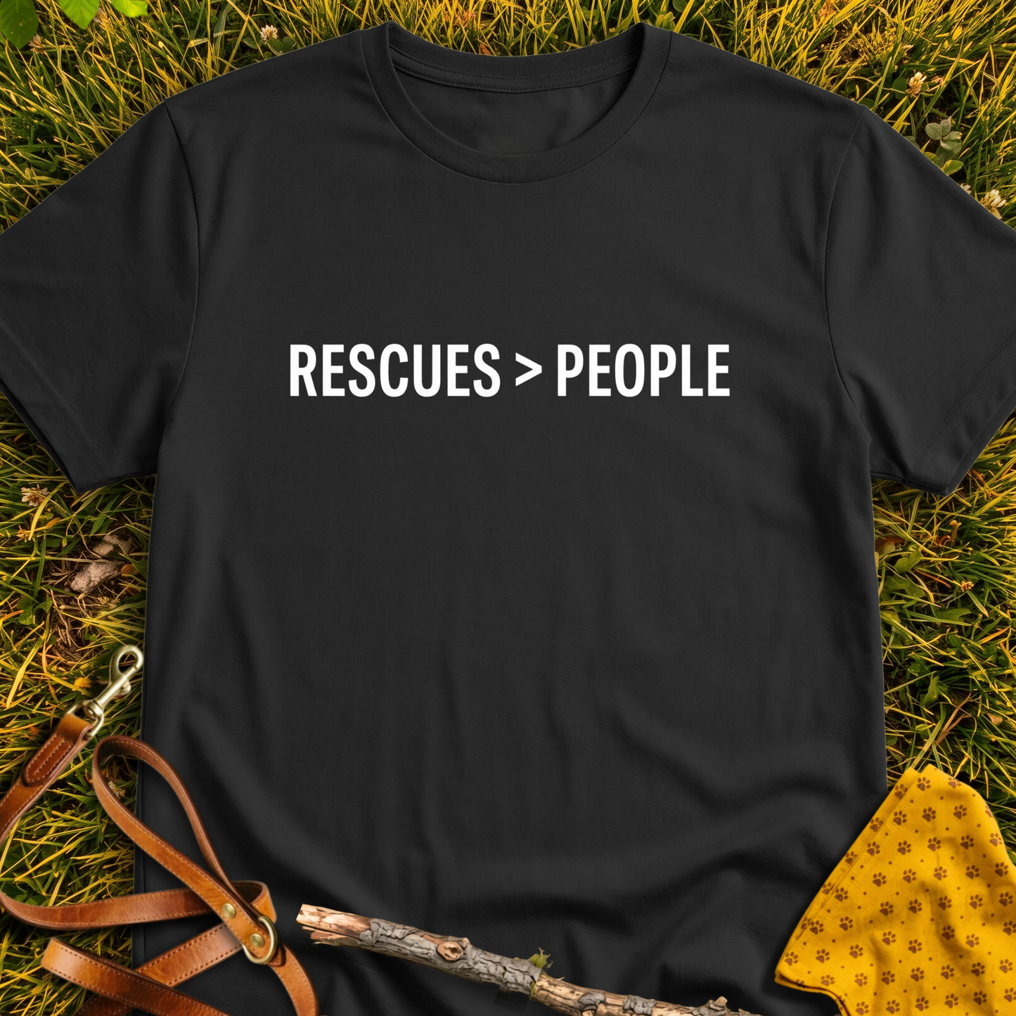 Rescues > People T-shirt T-shirt in Black - Furever Mode rescue dog tee