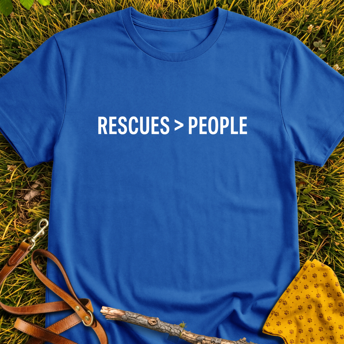 Rescues > People T-shirt T-shirt in Royal - Furever Mode rescue dog tee