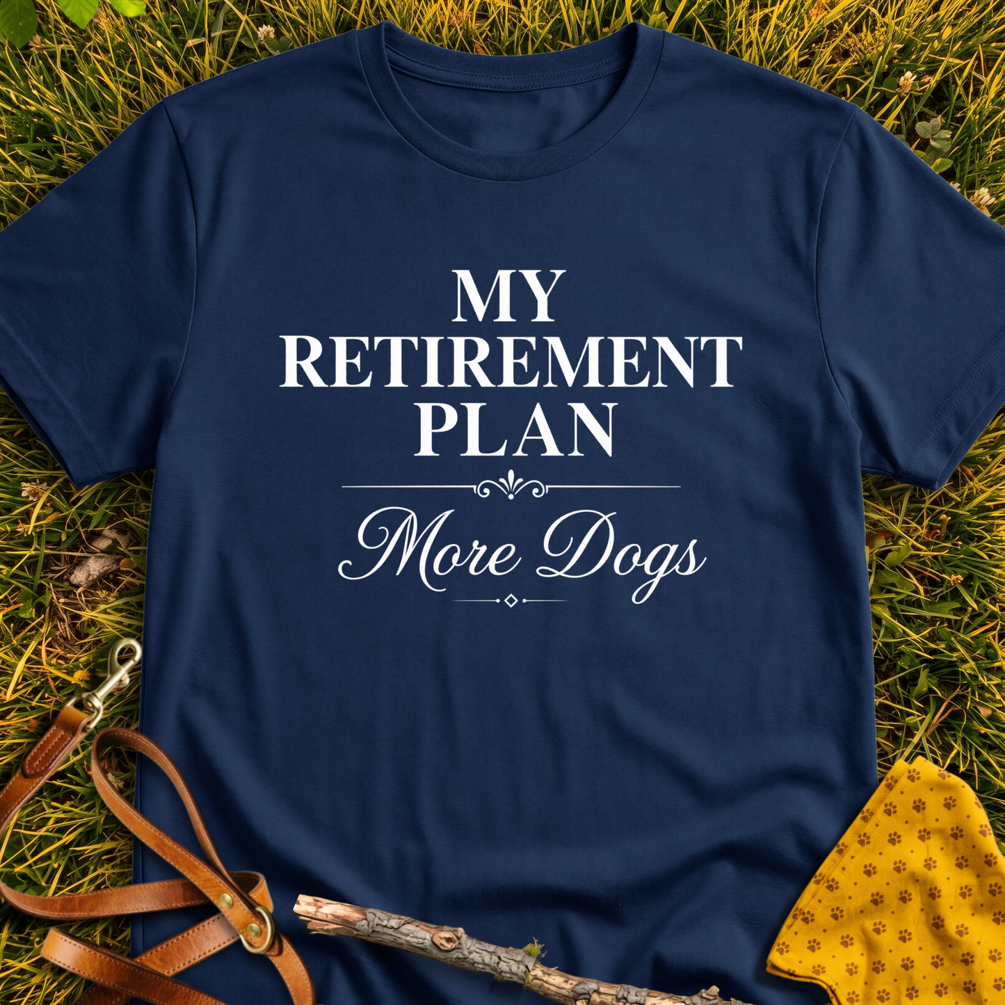 Retirement Plan T-shirt T-shirt in Navy - Furever Mode rescue dog tee