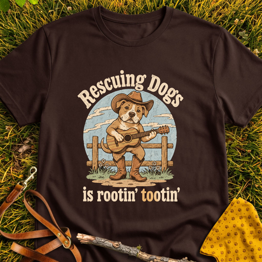 Rootin Tootin T-shirt T-shirt in Dark Chocolate - Furever Mode rescue dog tee