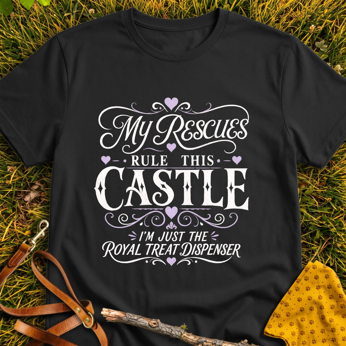Royal Dispenser T-shirt T-shirt in Black - Furever Mode rescue dog tee