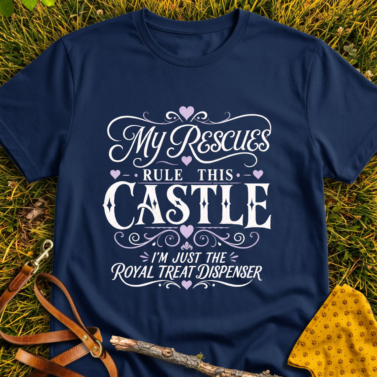 Royal Dispenser T-shirt T-shirt in Navy - Furever Mode rescue dog tee