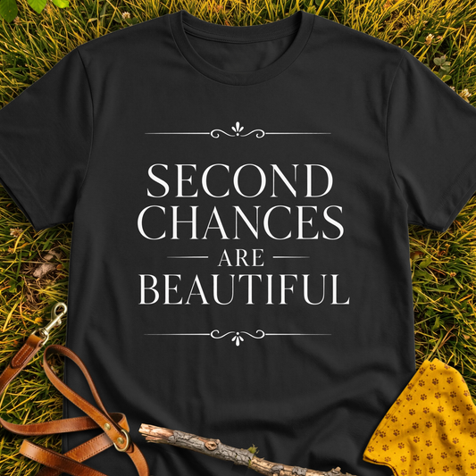 Second Chances T-shirt T-shirt in Black - Furever Mode rescue dog tee