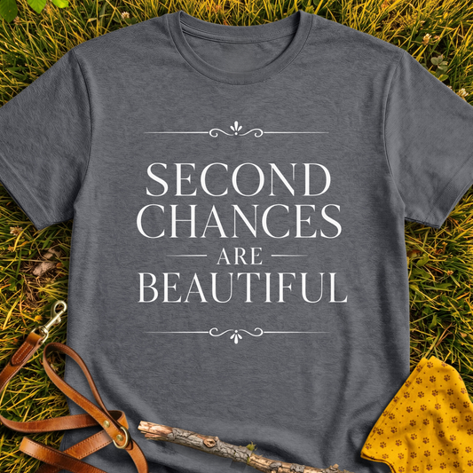 Second Chances T-shirt T-shirt in Dark Heather - Furever Mode rescue dog tee