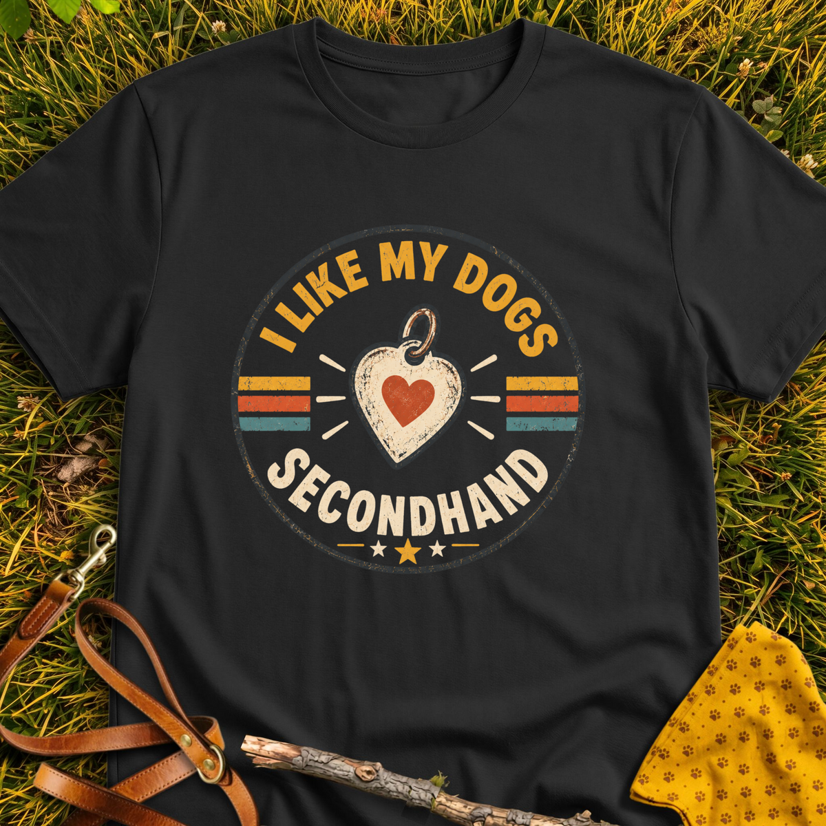 Secondhand T-shirt T-shirt in Black - Furever Mode rescue dog tee