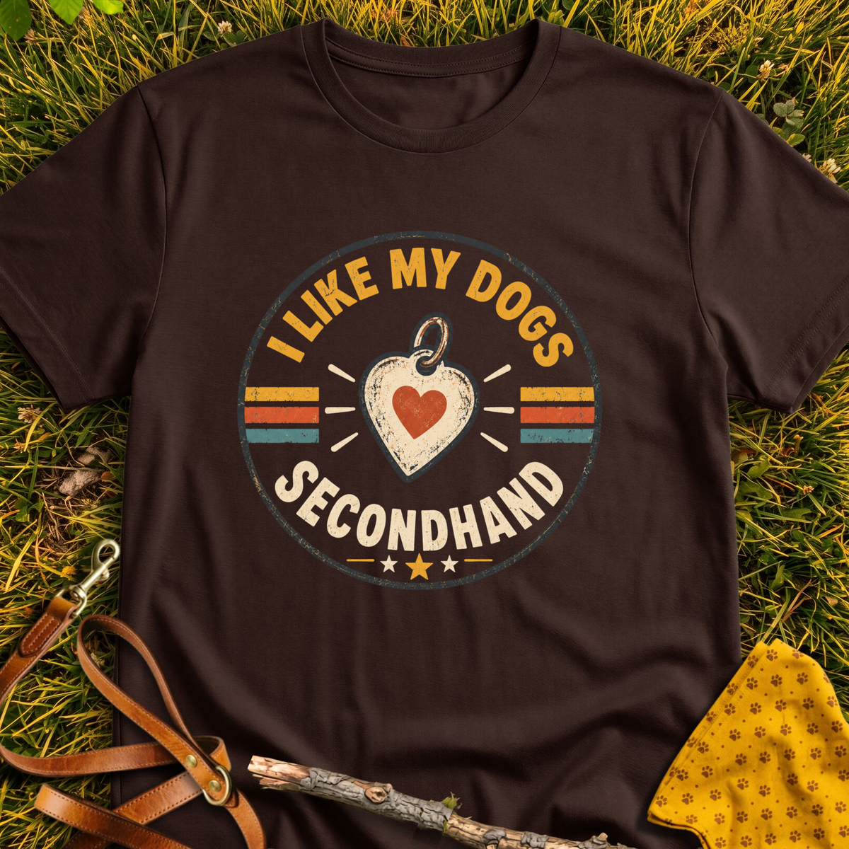 Secondhand T-shirt T-shirt in Dark Chocolate - Furever Mode rescue dog tee