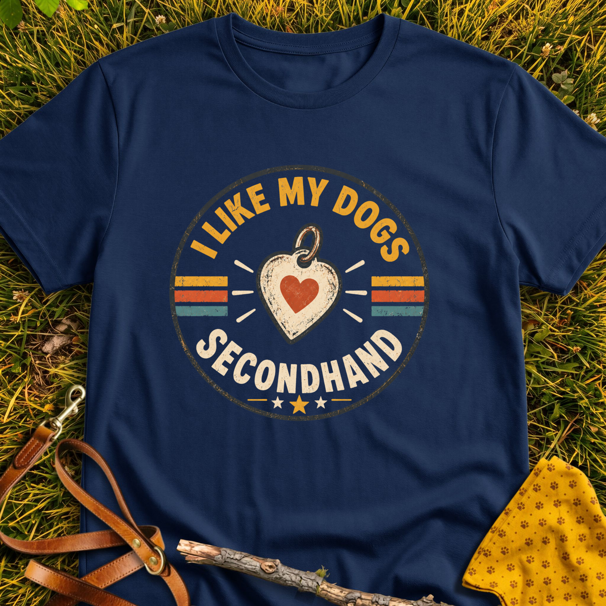 Secondhand T-shirt T-shirt in Navy - Furever Mode rescue dog tee