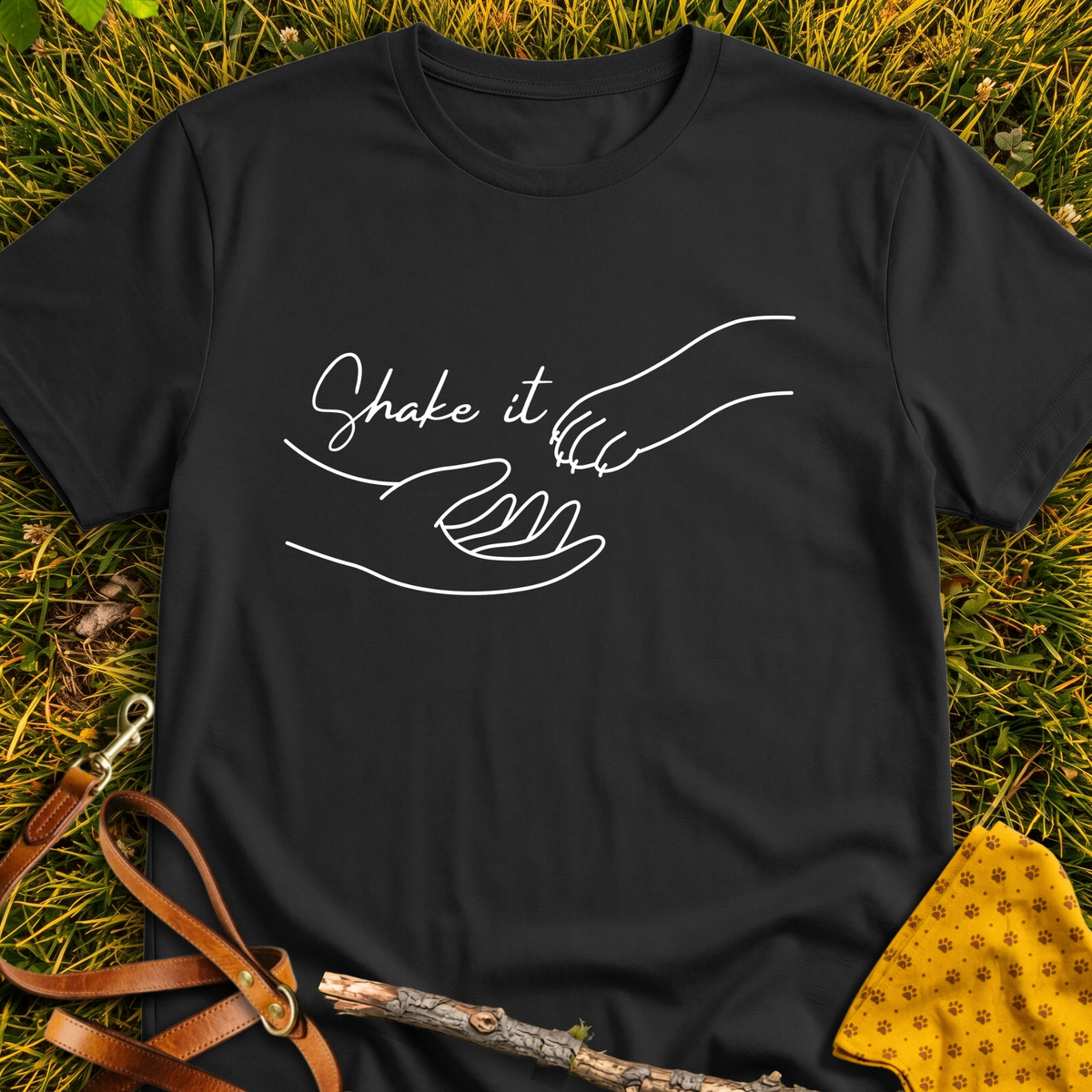 Shake It T-shirt T-shirt in Black - Furever Mode rescue dog tee