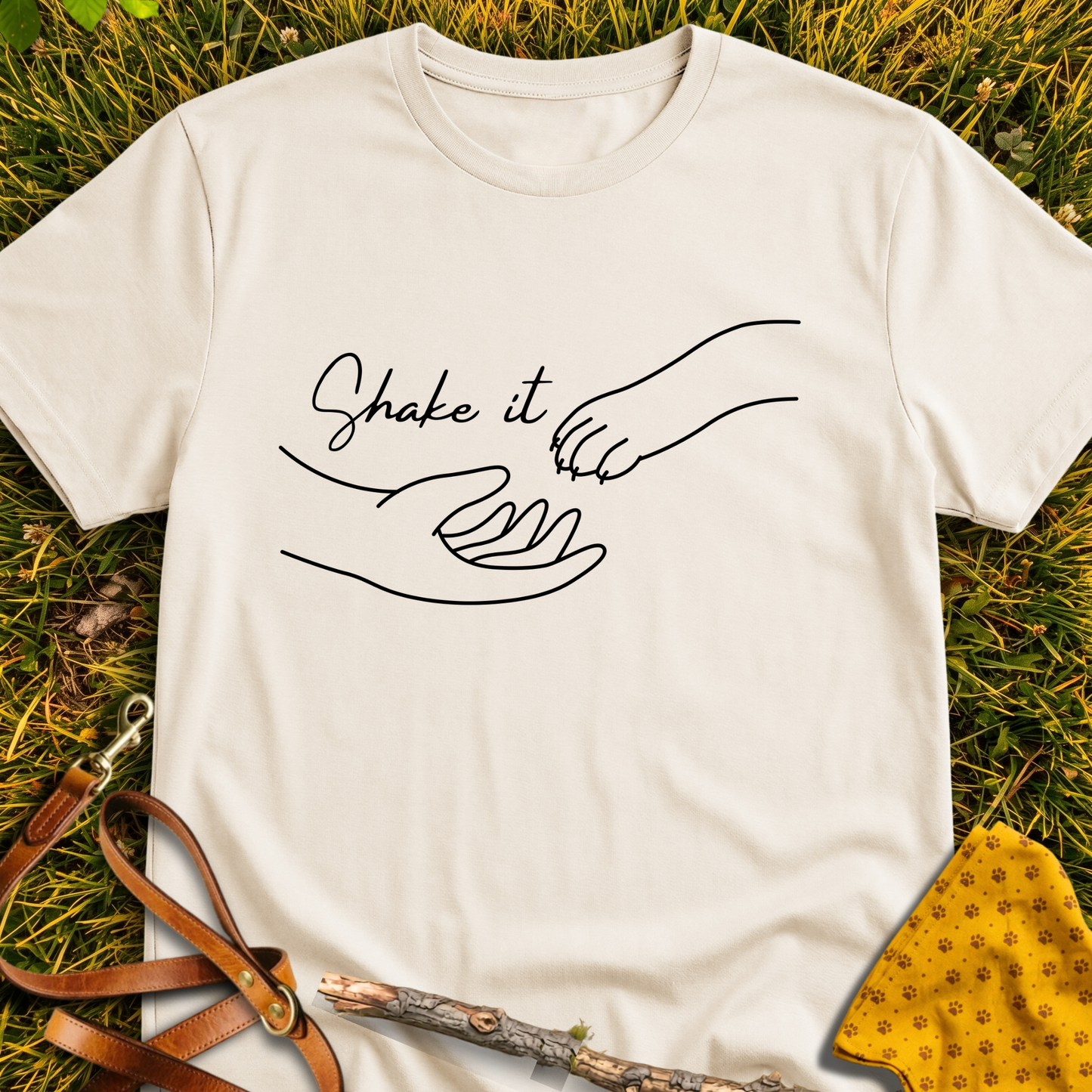 Shake It T-shirt T-shirt in Natural - Furever Mode rescue dog tee