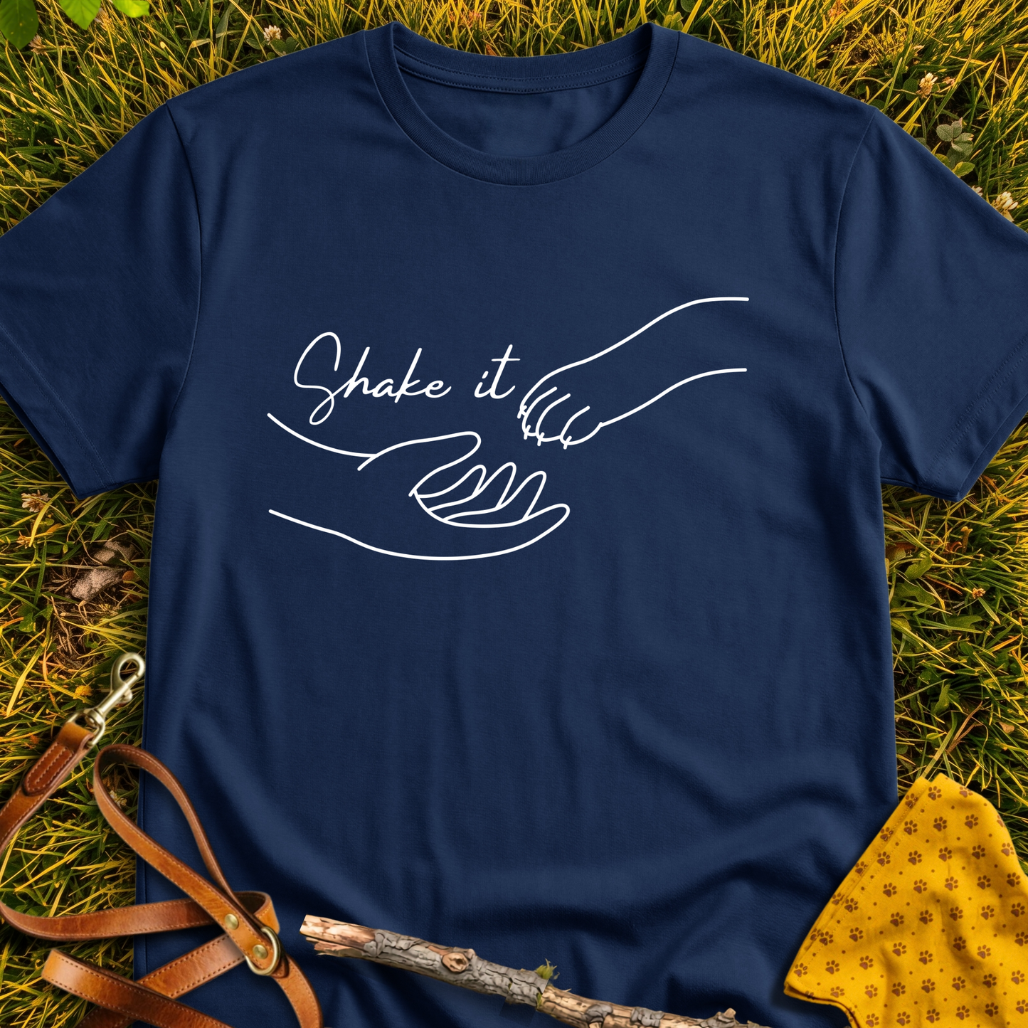 Shake It T-shirt T-shirt in Navy - Furever Mode rescue dog tee