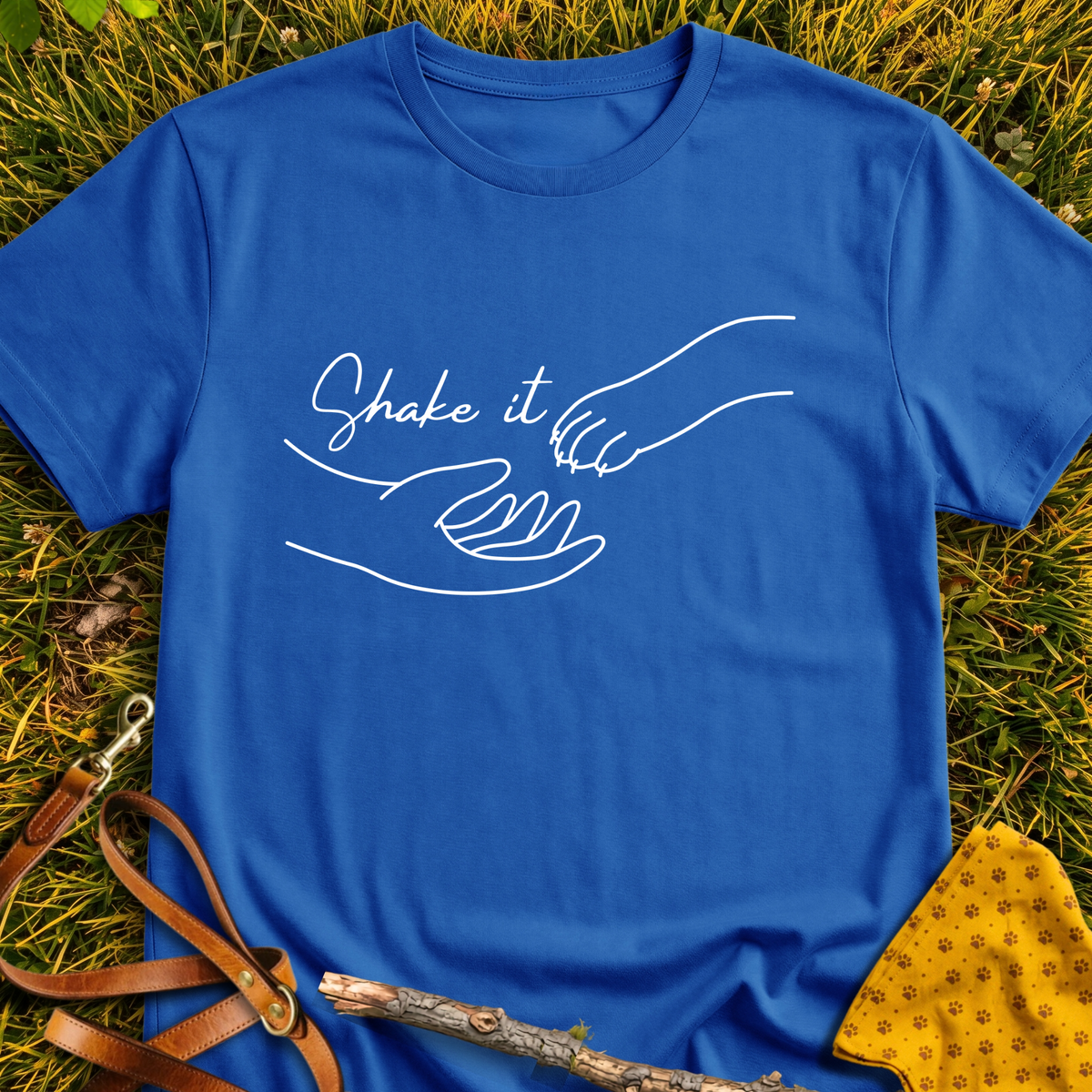 Shake It T-shirt T-shirt in Royal - Furever Mode rescue dog tee