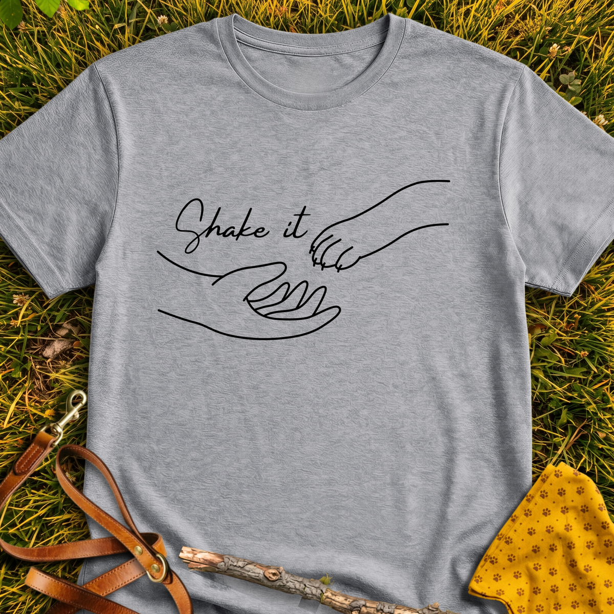 Shake It T-shirt T-shirt in Sport Grey - Furever Mode rescue dog tee