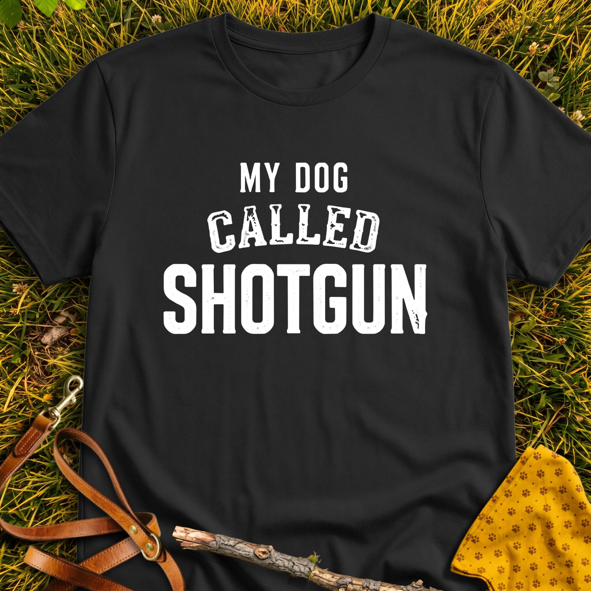 Shotgun T-shirt T-shirt in Black - Furever Mode rescue dog tee