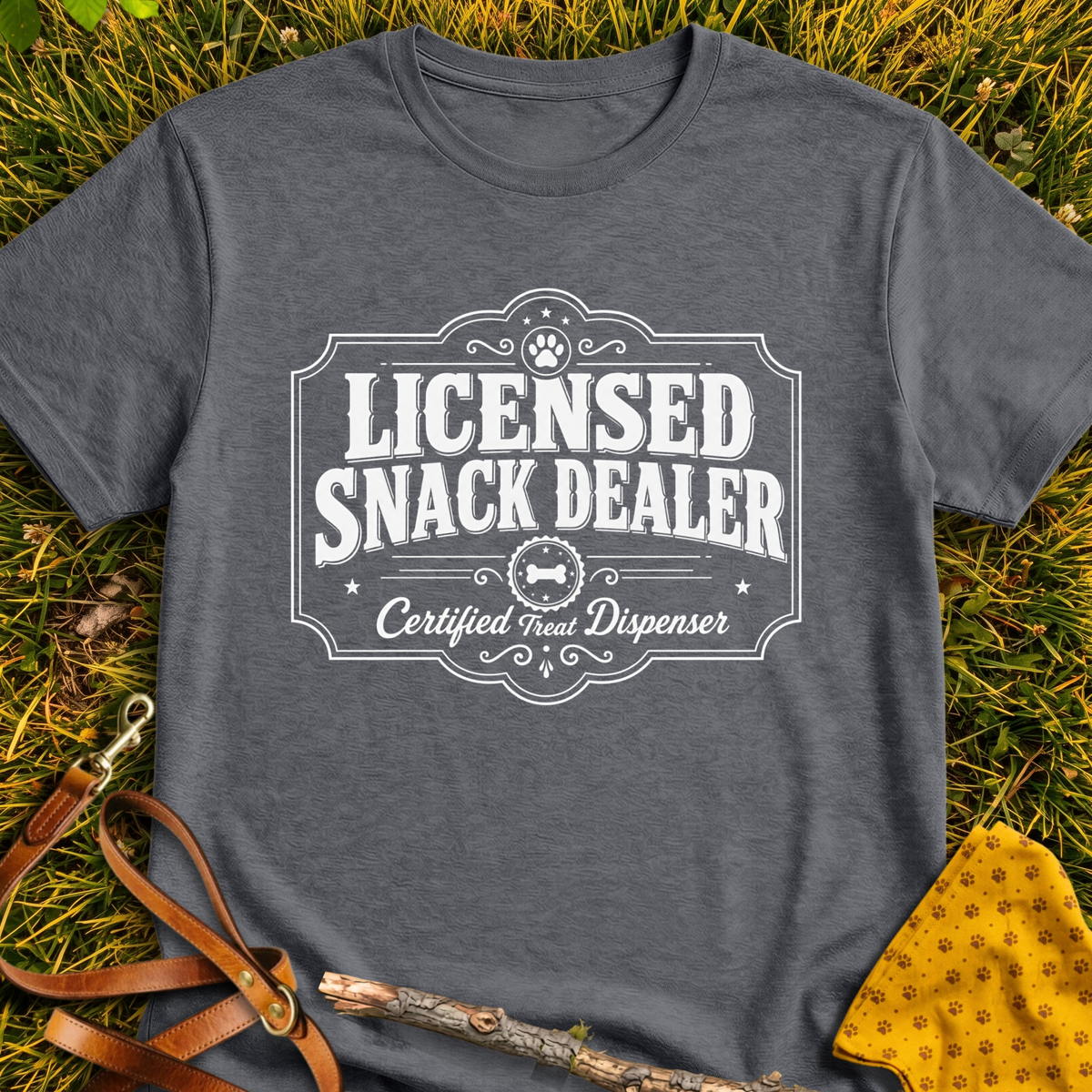 Snack Dealer T-shirt T-shirt in Dark Heather - Furever Mode rescue dog tee