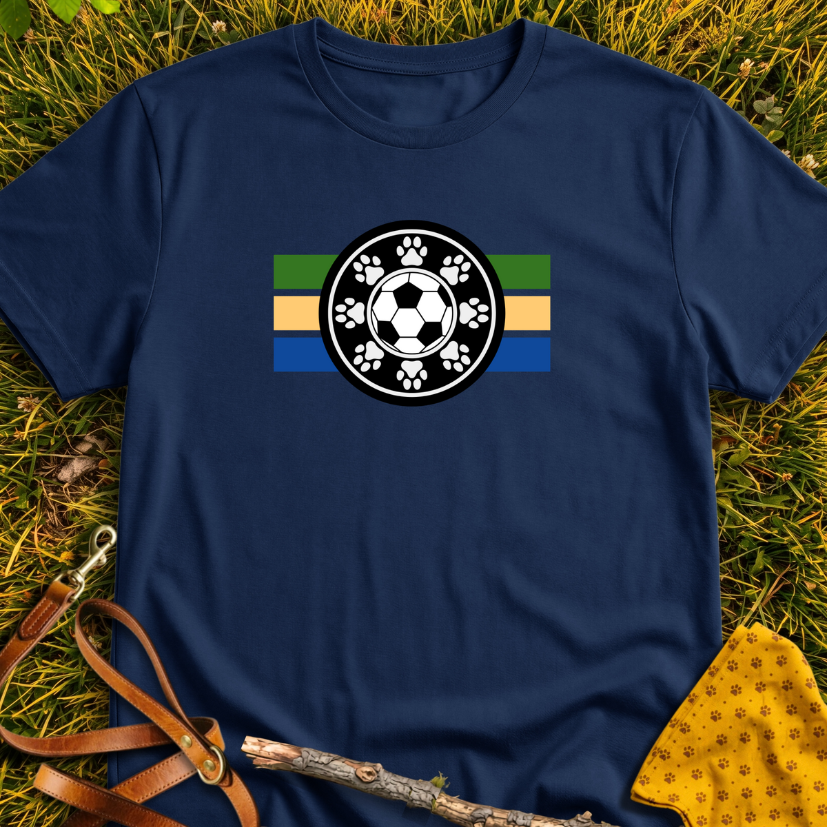 Soccer Paw T-shirt T-shirt in Navy - Furever Mode rescue dog tee
