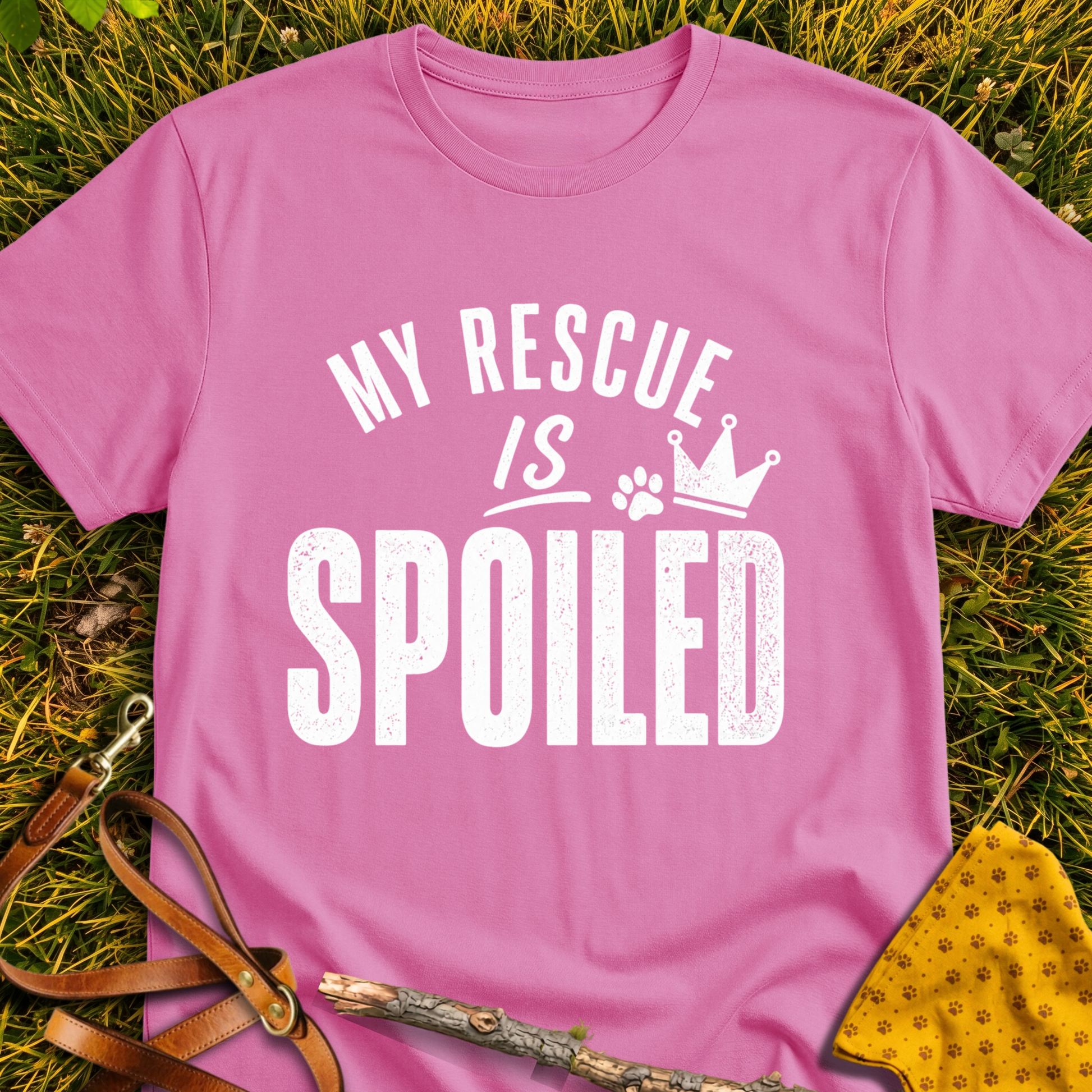 Spoiled T-shirt T-shirt in Azalea - Furever Mode rescue dog tee