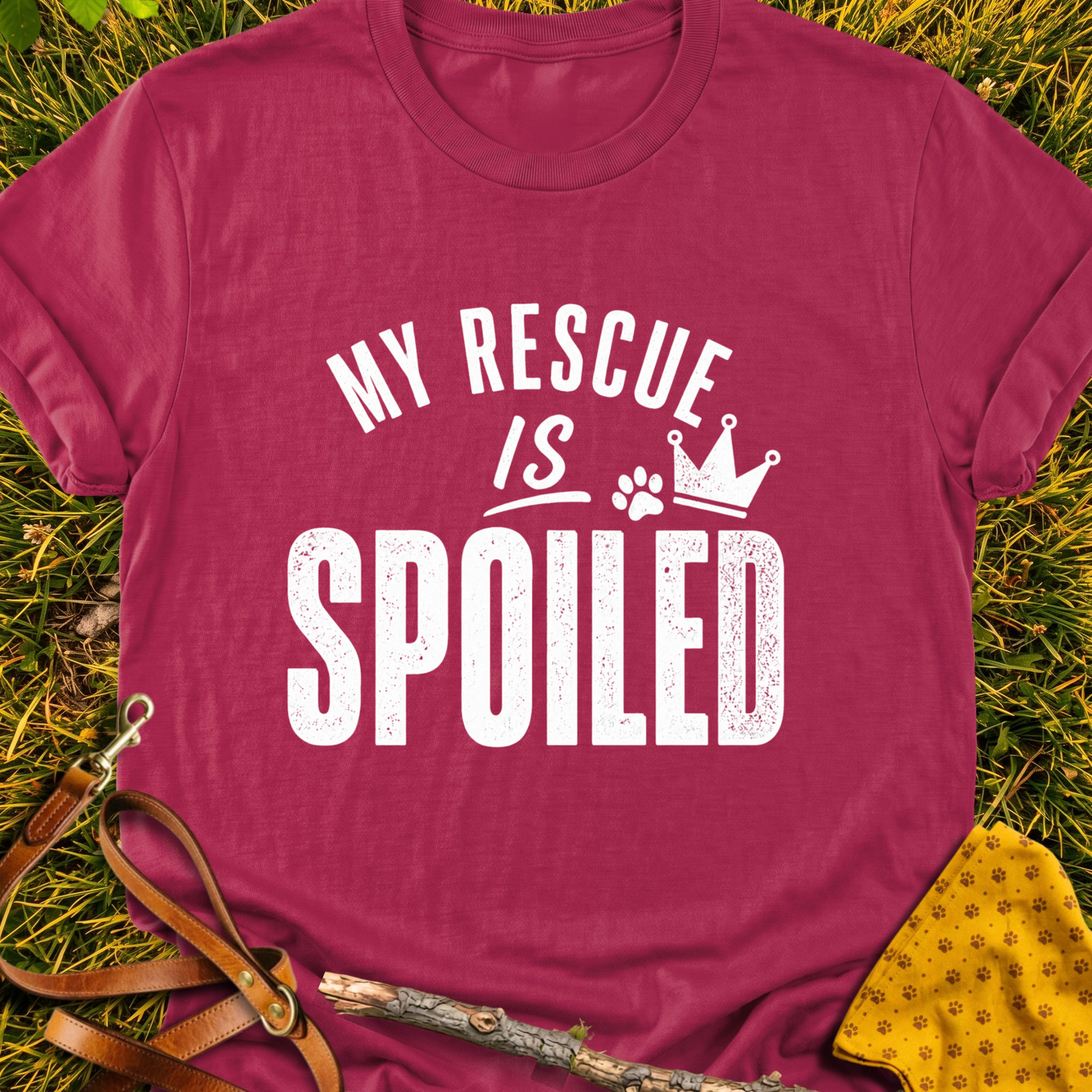 Spoiled T-shirt T-shirt in Cardinal Red - Furever Mode rescue dog tee