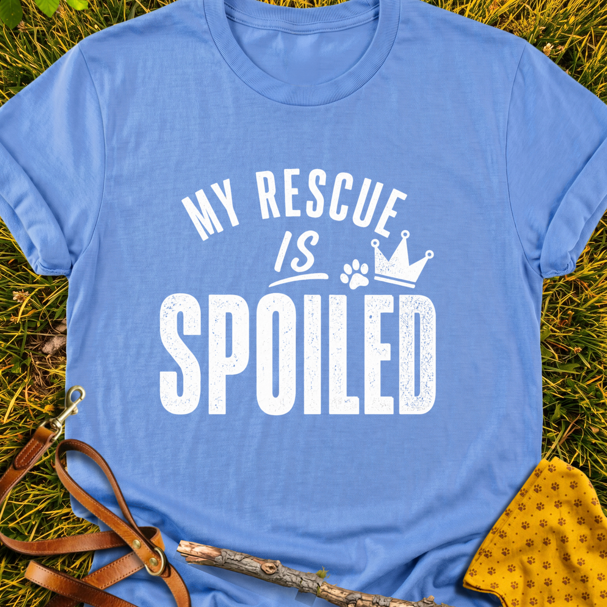 Spoiled T-shirt T-shirt in Carolina Blue - Furever Mode rescue dog tee