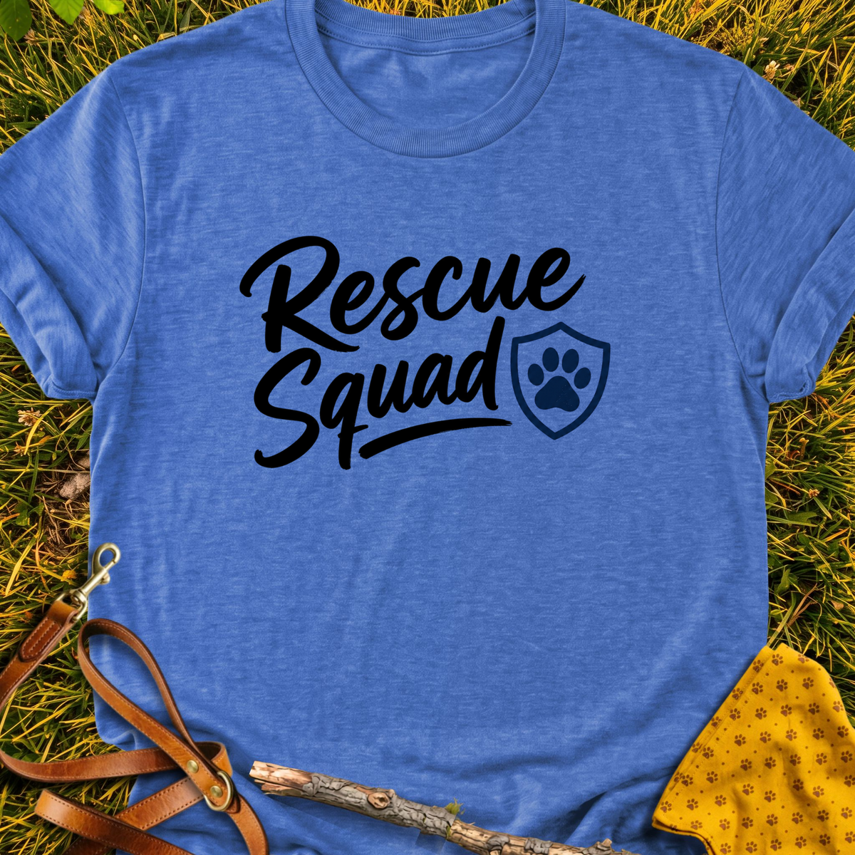 Squad T-shirt T-shirt in Heather Royal - Furever Mode rescue dog tee