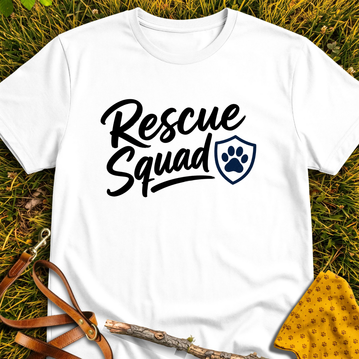 Squad T-shirt T-shirt in White - Furever Mode rescue dog tee