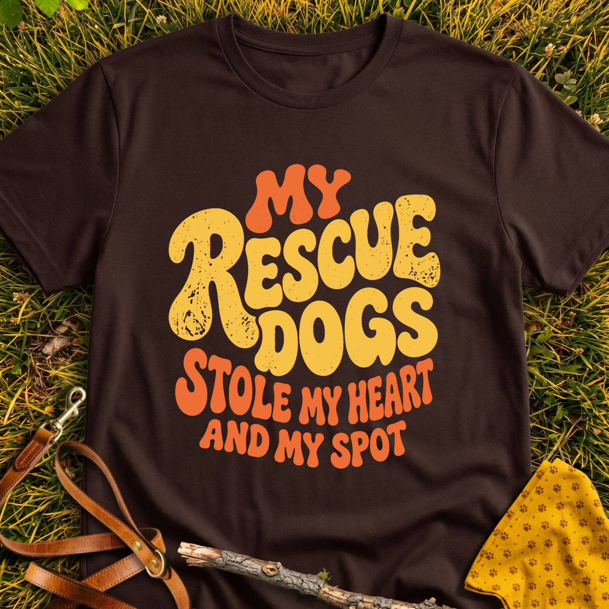 Stolen Spot T-shirt T-shirt in Dark Chocolate - Furever Mode rescue dog tee