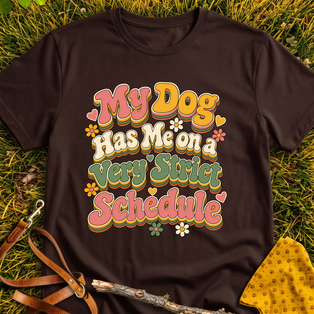 Strict Schedule T-shirt T-shirt in Dark Chocolate - Furever Mode rescue dog tee