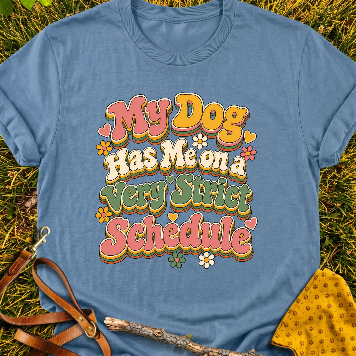 Strict Schedule T-shirt T-shirt in Indigo Blue - Furever Mode rescue dog tee