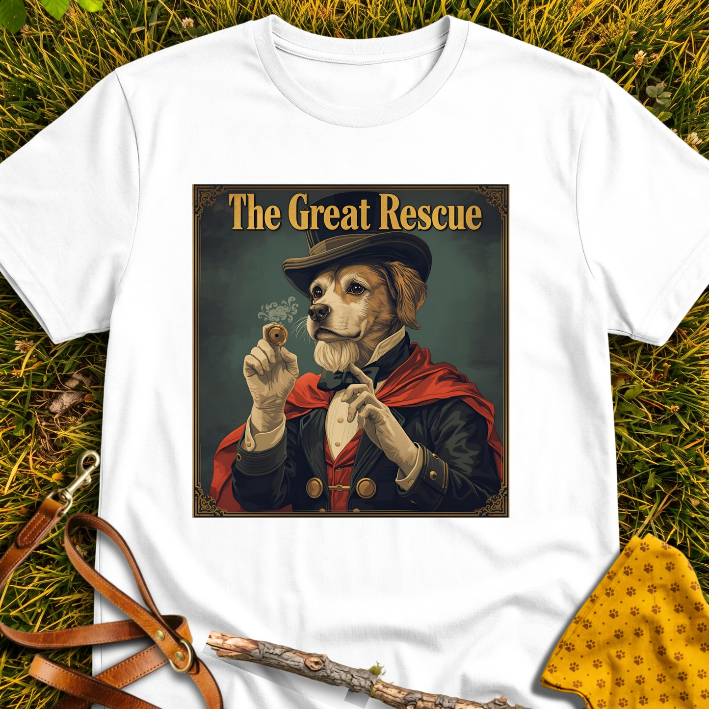 The Great Rescue T-shirt T-shirt in White - Furever Mode rescue dog tee