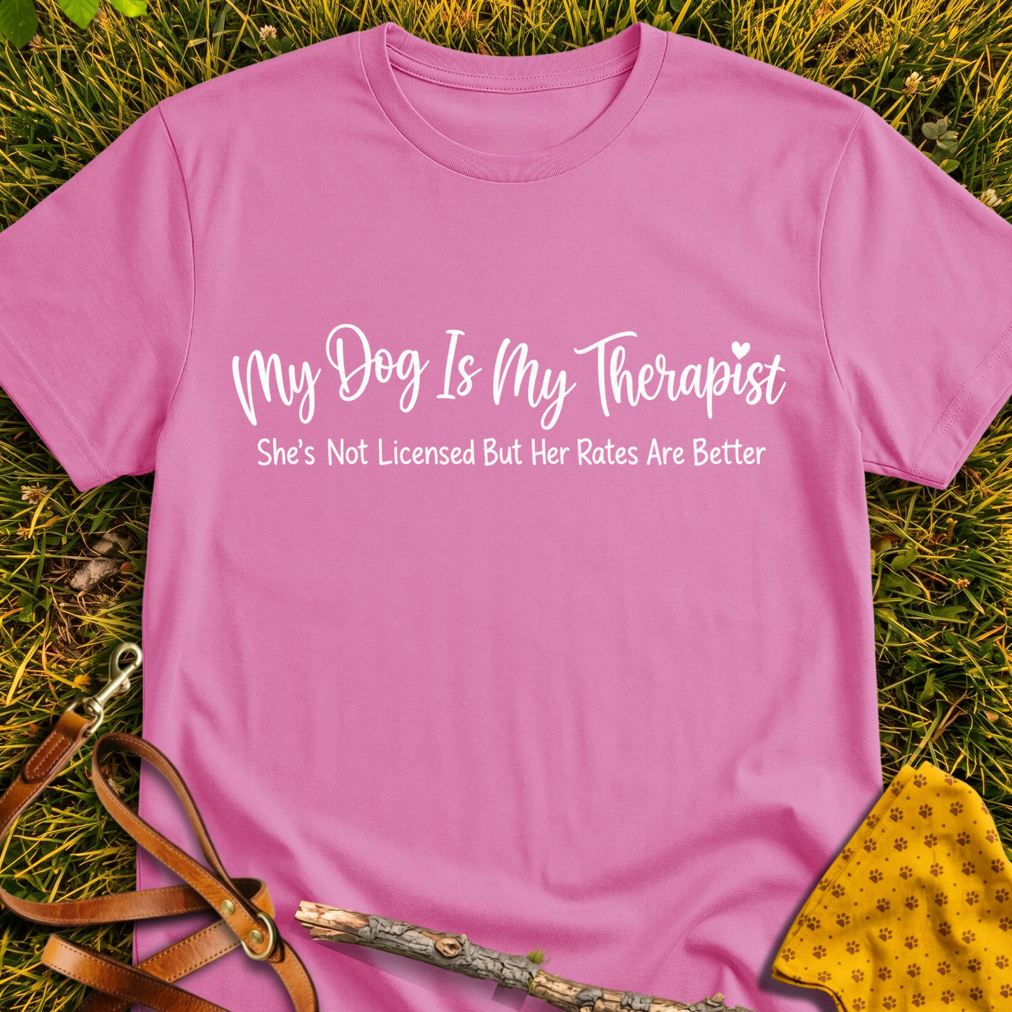 Therapist T-shirt T-shirt in Azalea - Furever Mode rescue dog tee