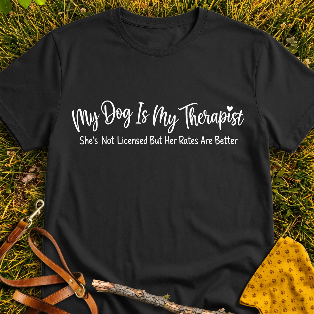 Therapist T-shirt T-shirt in Black - Furever Mode rescue dog tee