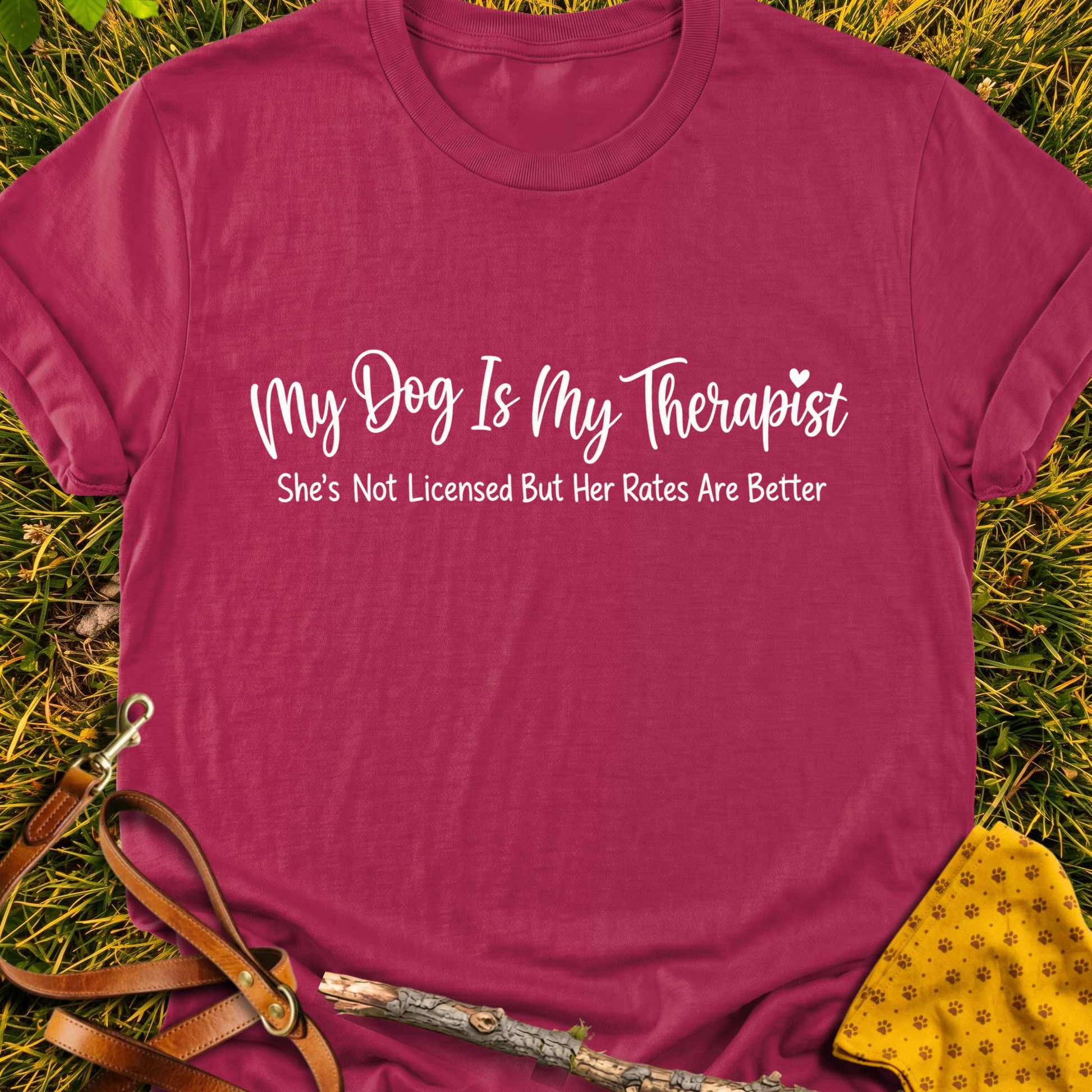 Therapist T-shirt T-shirt in Cardinal Red - Furever Mode rescue dog tee
