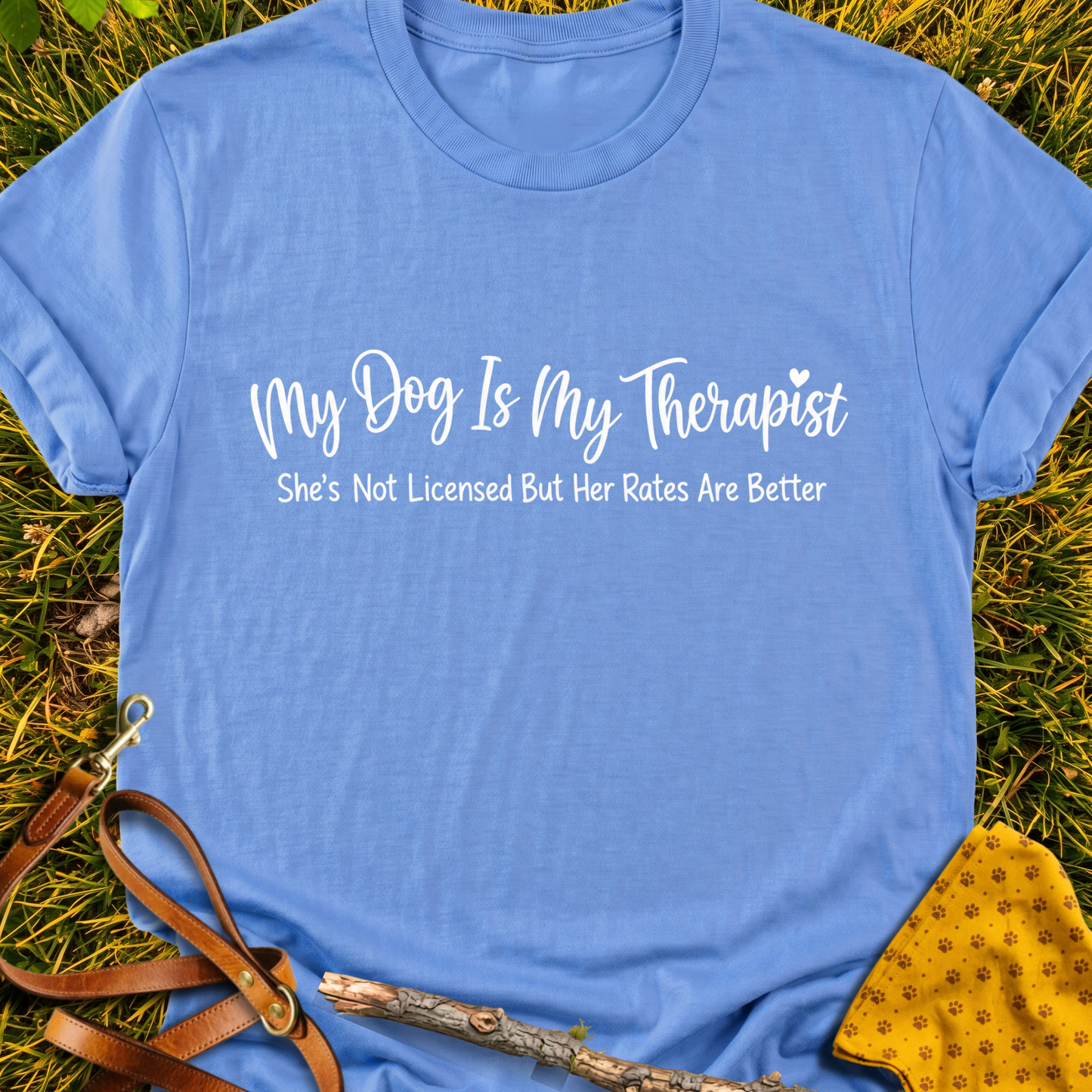 Therapist T-shirt T-shirt in Carolina Blue - Furever Mode rescue dog tee