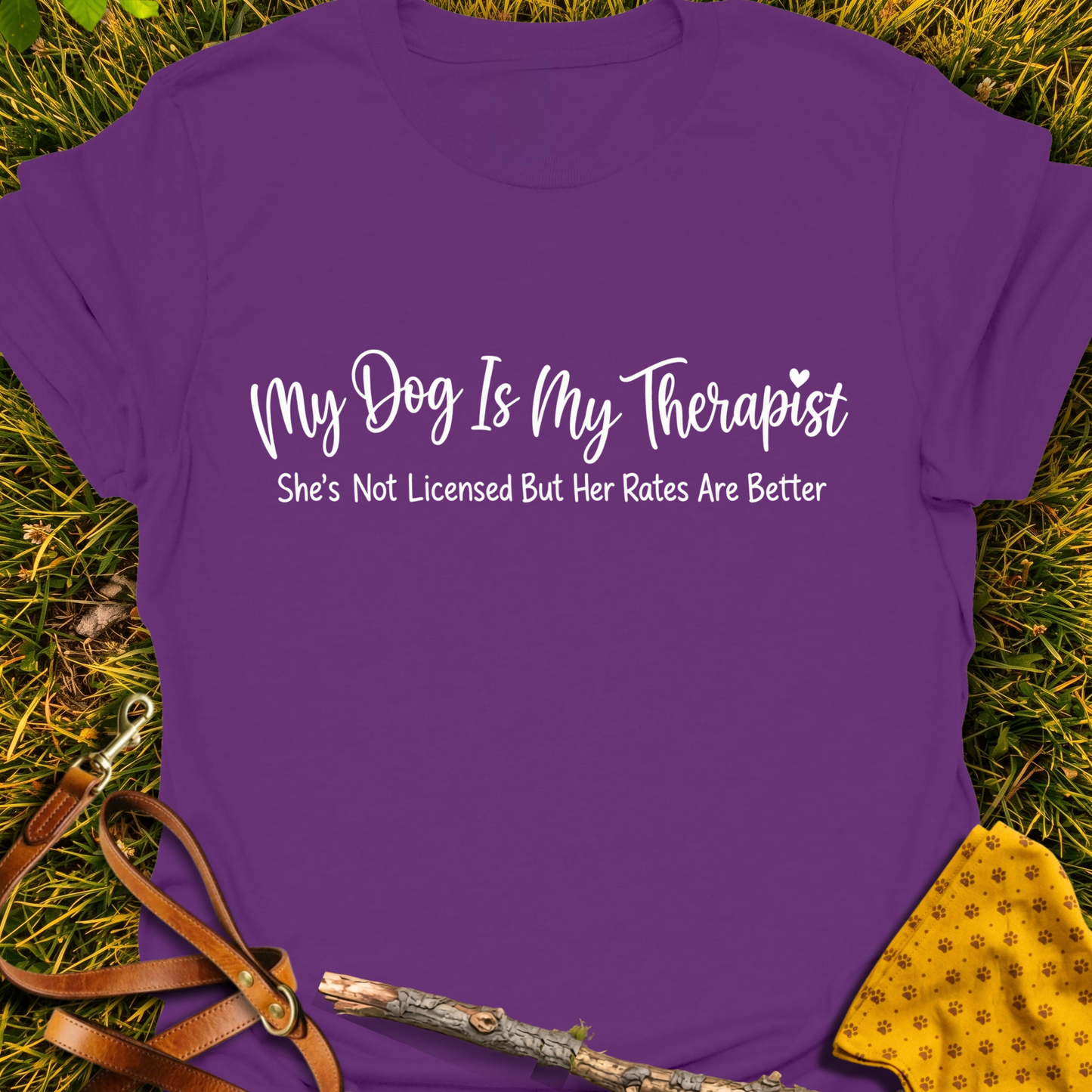 Therapist T-shirt T-shirt in Purple - Furever Mode rescue dog tee
