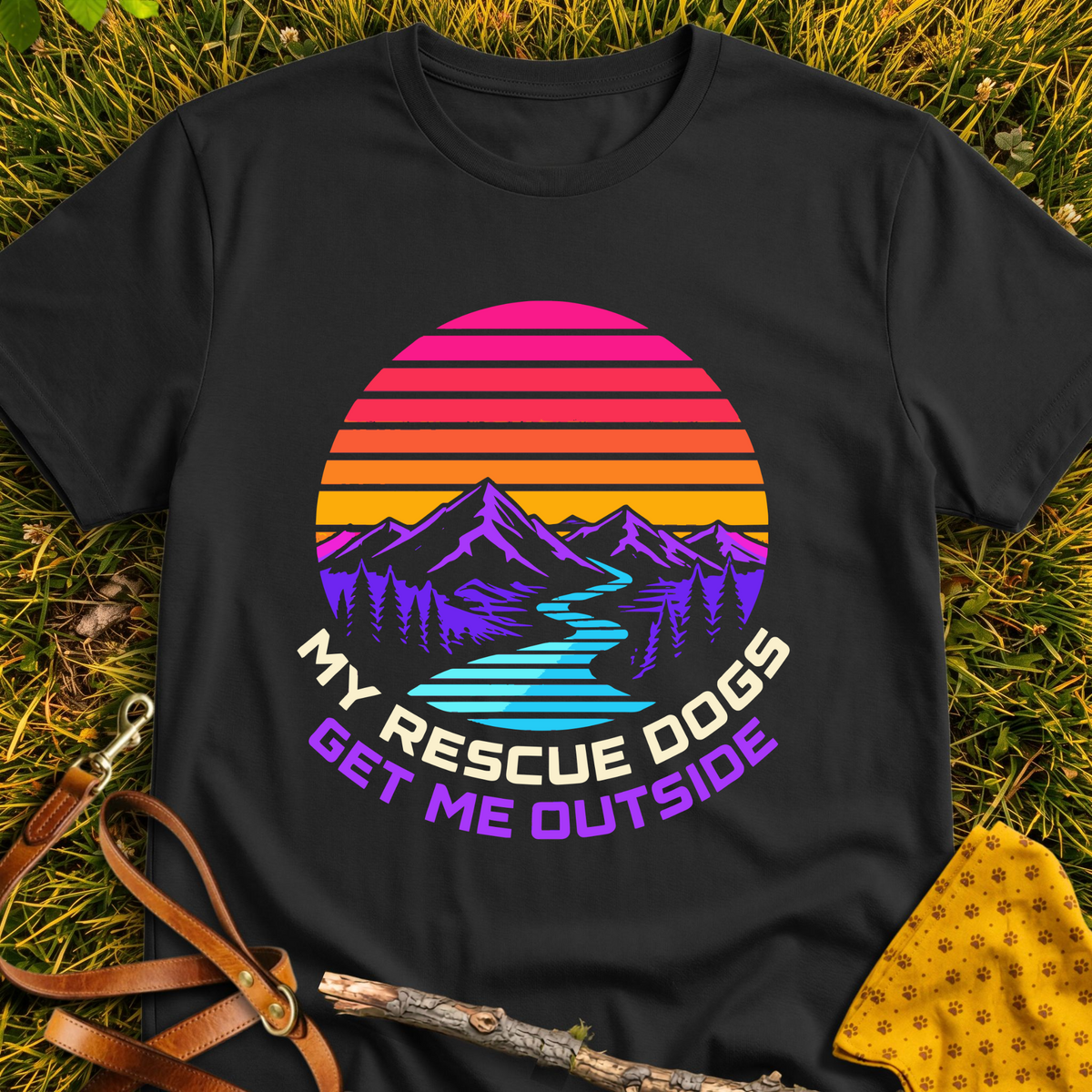 Trail Companions T-shirt T-shirt in Black - Furever Mode rescue dog tee