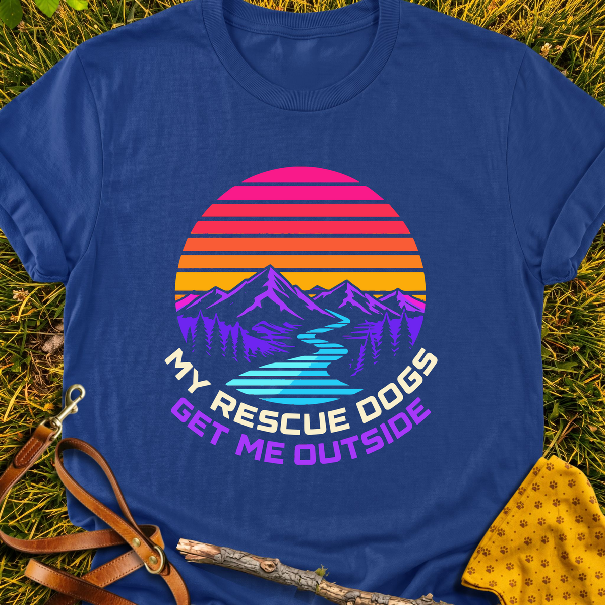 Trail Companions T-shirt T-shirt in Metro Blue - Furever Mode rescue dog tee