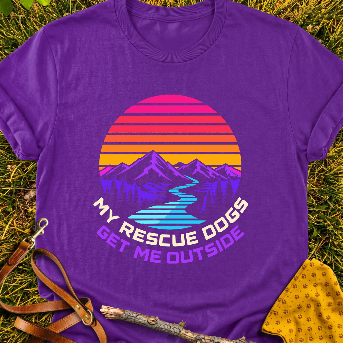 Trail Companions T-shirt T-shirt in Purple - Furever Mode rescue dog tee